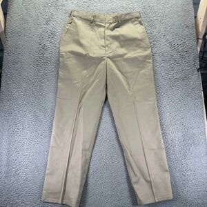 Hunt Club Wrinkle Free Pant Men's 38x34 Beige Cotton Khakis Straight Workwear